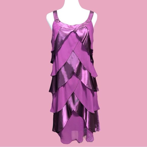 Dressbarn collection pretty eggplant purple layered evening dress! New - Picture 3 of 9